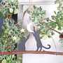 Black Cats Playing With Moon Christmas Tree Decoration, thumbnail 1 of 3