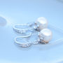 Crystal Embellished Leaf Pearl Drop Earrings, thumbnail 1 of 4