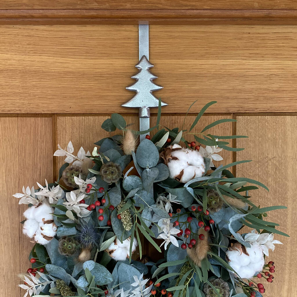 Silver Christmas Tree Wreath Door Hanger By Garden Selections