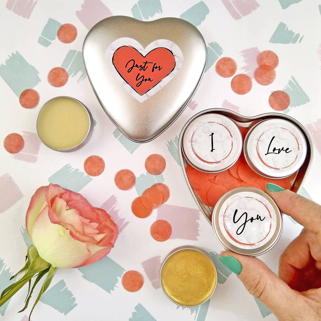 Personalised Love Message Heart Lip Balm Gift Set, 1 of 9