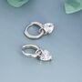 Sterling Silver Trillion Cut Cz Hoop Earrings, thumbnail 6 of 12