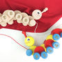 Personalised Wooden Caterpillar Pull Along Toy, thumbnail 1 of 6