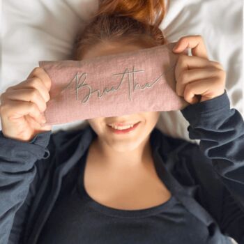 Breathe Embroidered Lavender Eye Pillow, 2 of 4