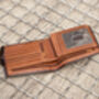 Personalised Dark Brown And Tan Leather Wallet Rfid, thumbnail 7 of 8