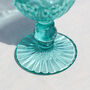 Set Of Four Turquoise Embossed Wine Glasses, thumbnail 4 of 7