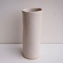 Handmade Satin White Pottery Tall Cylinder Vase, thumbnail 3 of 7