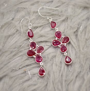 Red Ruby Earrings, July Birthstone Earrings, 2 of 10