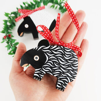 Malayan Tapir Christmas Tree Decorations, 7 of 8