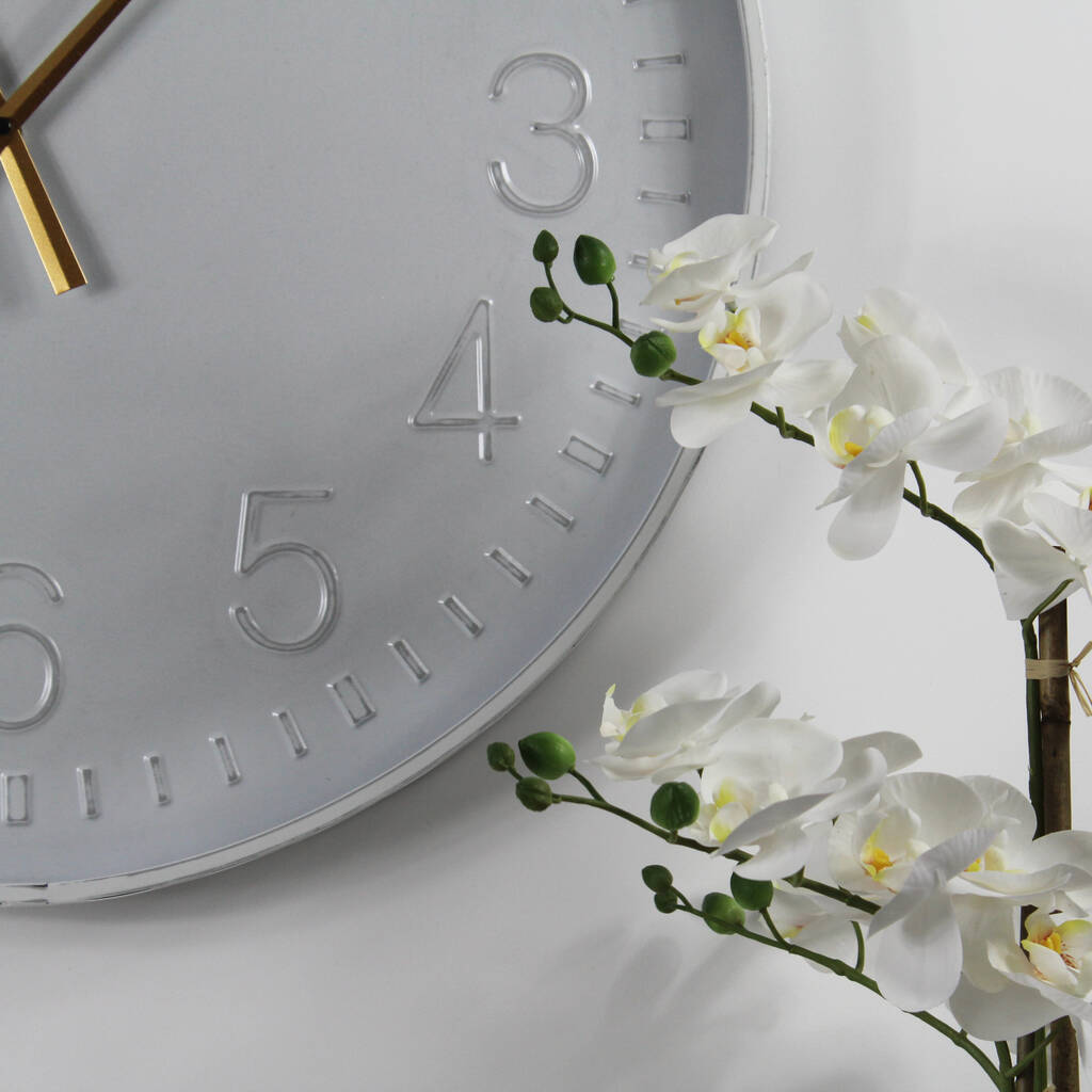 White And Gold Large Wall Clock By Lime Tree London
