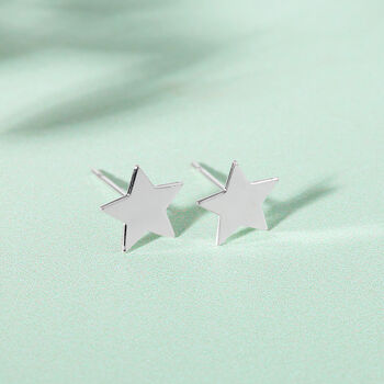 Star Silver Or Gold Plated Stud Earring, 2 of 4