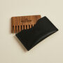 Personalised Wood Beard Comb And Leather Pouch, thumbnail 2 of 5