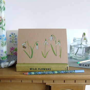 Snowdrops Hand Finished Greetings Card, 2 of 11