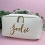 Personalised Leopard Print Open Flat Washbag, thumbnail 1 of 9