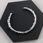 Solid Sterling Silver Chunky Twig Cuff Bangle, thumbnail 2 of 6