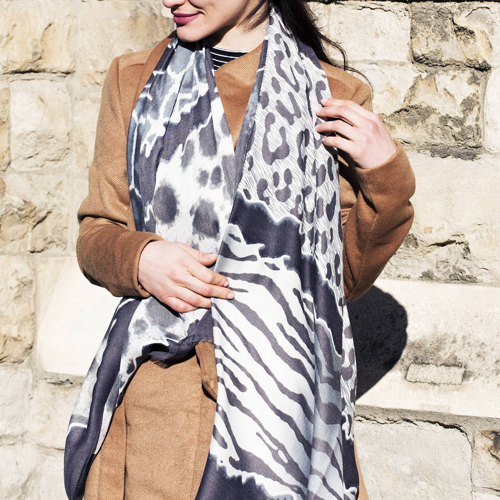 Personalised Leopard Spotted Print Scarf By Studio Hop |  