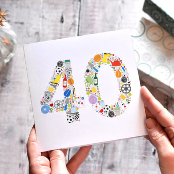 Mens Hobbies 40th Birthday Card, 2 of 4