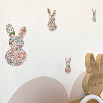 Liberty Fabric Bunny Rabbit Wall Stickers, 2 of 5