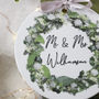 Mr And Mrs Ceramic Door Wreath Christmas Decoration, thumbnail 2 of 3