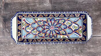 Dark Blue Patterned Serving Plate, 35cm, 2 of 3