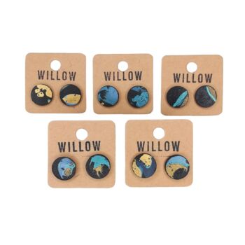 Cactus Vegan Leather Marbled Earrings, 2 of 6