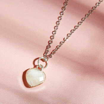 Healing Heart Rainbow Moonstone Gemstone Necklace, 7 of 11