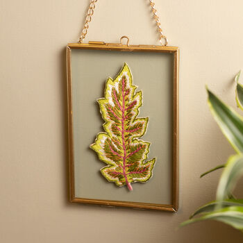 Single Leaf Embroidery Framed Art, 7 of 7