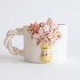 Handmade Pink Floral Ceramic Mug With Gold Details, thumbnail 3 of 3