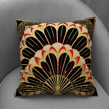 Deco Elegance In Red Art Deco Cushions Design Four, 7 of 7