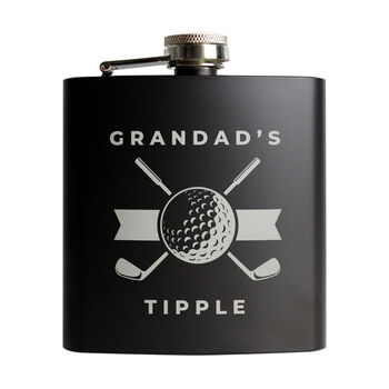 Personalised Golf Black Hip Flask, 4 of 7