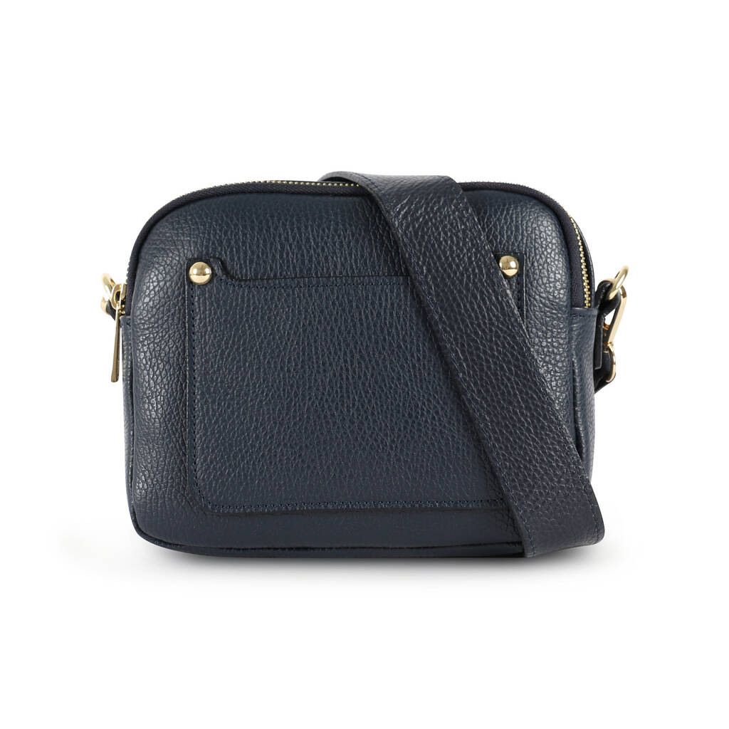 navy blue crossbody bag leather