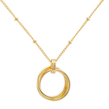 Cordoba Triple Ring Yellow Gold Plated Necklace, 4 of 7