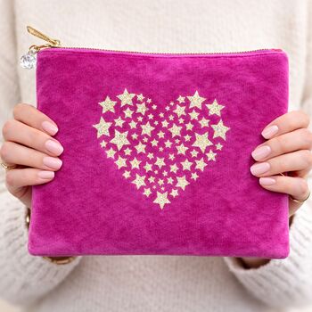Heart Of Stars Velvet Feel Make Up Bag, 4 of 11