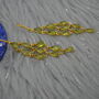 Long Peridot Earrings: Gold Plated Silver, Dangle Drop, thumbnail 5 of 6