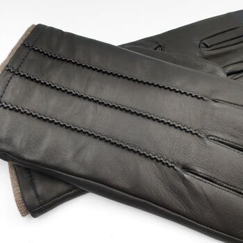 Denham. Men's Cashmere Lined Leather Touchscreen Gloves, 5 of 7