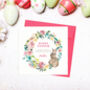 Floral Wreath Grandaughter Or Grandson Easter Card, thumbnail 1 of 2