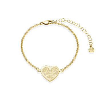 Double Fingerprint Heart Bracelet, 4 of 9