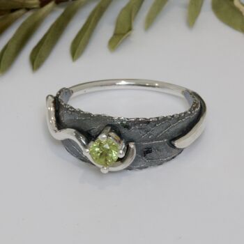 Handmade Silver Woodland Leaf Ring, 7 of 8