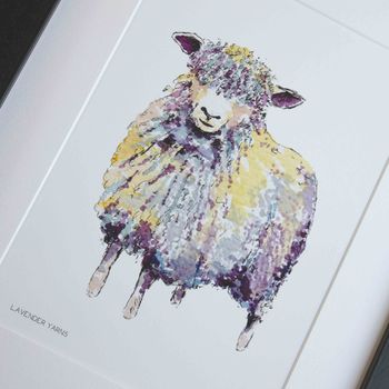 Longwool Sheep Lavender Yarns Giclee Fine Art Print, 2 of 3