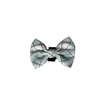 Dog Bow Tie In Green Sage Check Cat Bow Tie, 5 of 6