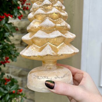 Light Up Vintage Gold Glass Tree, 4 of 6