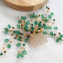 Christmas Inspired Gold And Green Hair Comb, thumbnail 1 of 4