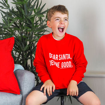 Children's Dear Santa, Define Good Christmas Jumper, 3 of 5
