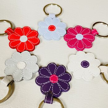 Leather Flower Keyring, 4 of 6