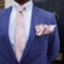 Mens Soft Pink Floral Print Slim Tie, thumbnail 5 of 12