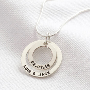 Personalised Sterling Silver Double Hoop Necklace, 3 of 8