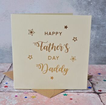 Personalised Gold Foiled 1st Father's Day Card, 2 of 3