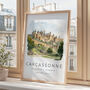 City Travel Poster Of Carcassonne France, thumbnail 3 of 7