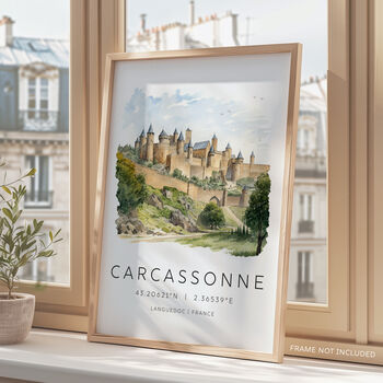 City Travel Poster Of Carcassonne France, 3 of 7