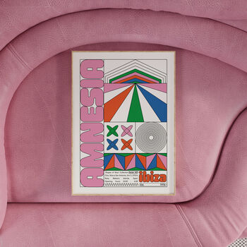Amnesia Ibiza Club Print | Poster | Wall Art | Geometric | Dj | Clubbing | Patterned | Bauhaus | Print | House Music | Rave, 8 of 8
