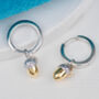 Sterling Silver And Gold Acorn Huggie Hoop Earrings, thumbnail 2 of 6